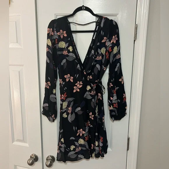 astr the label black floral dress JETT IN BLACK